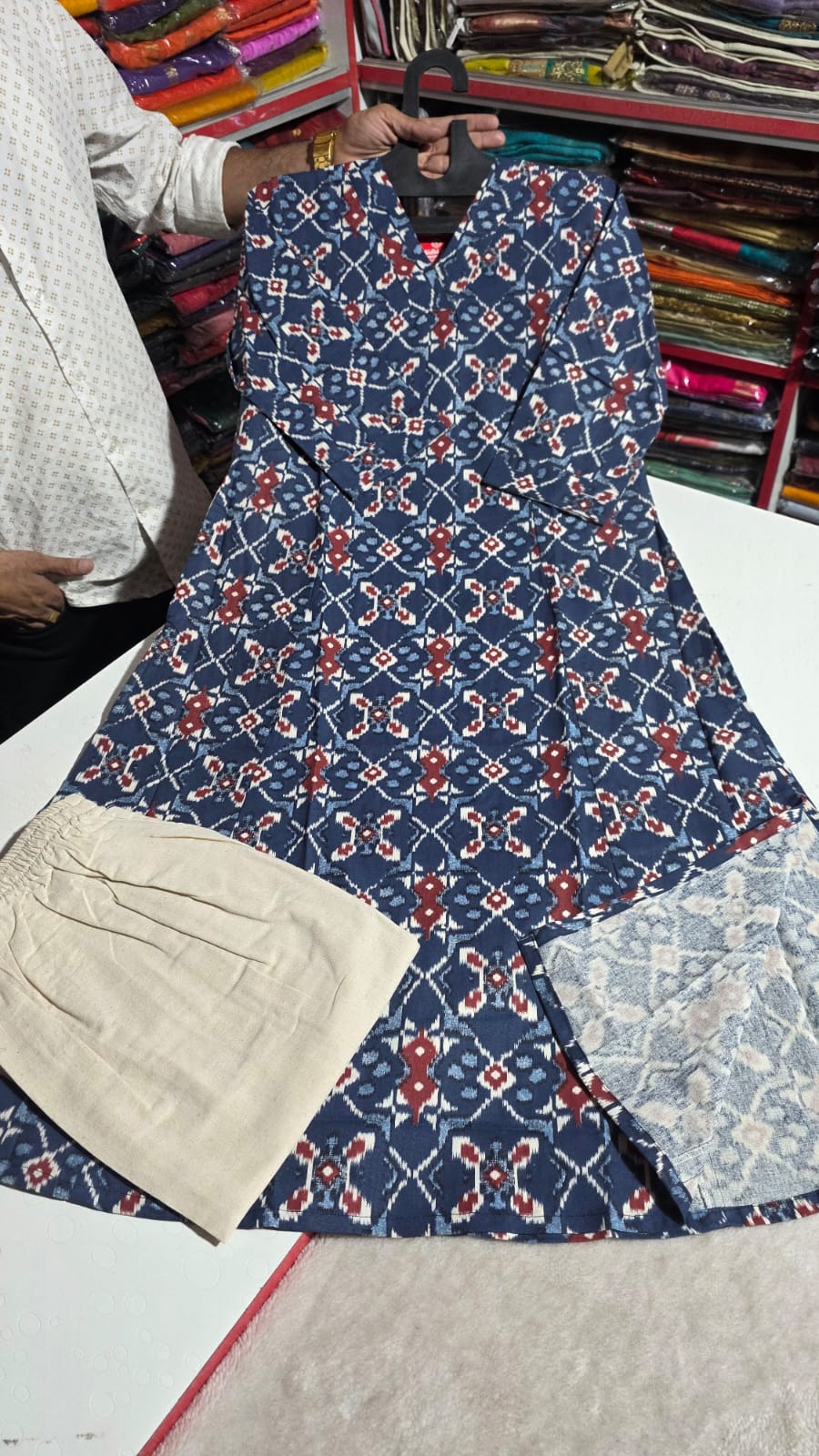 Printed Cotton Kurti Set