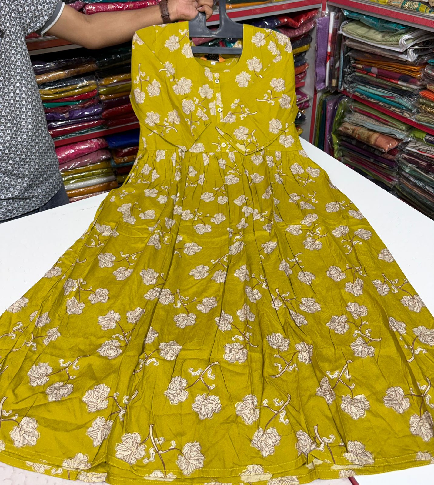 Yellow Floral Cotton Dress