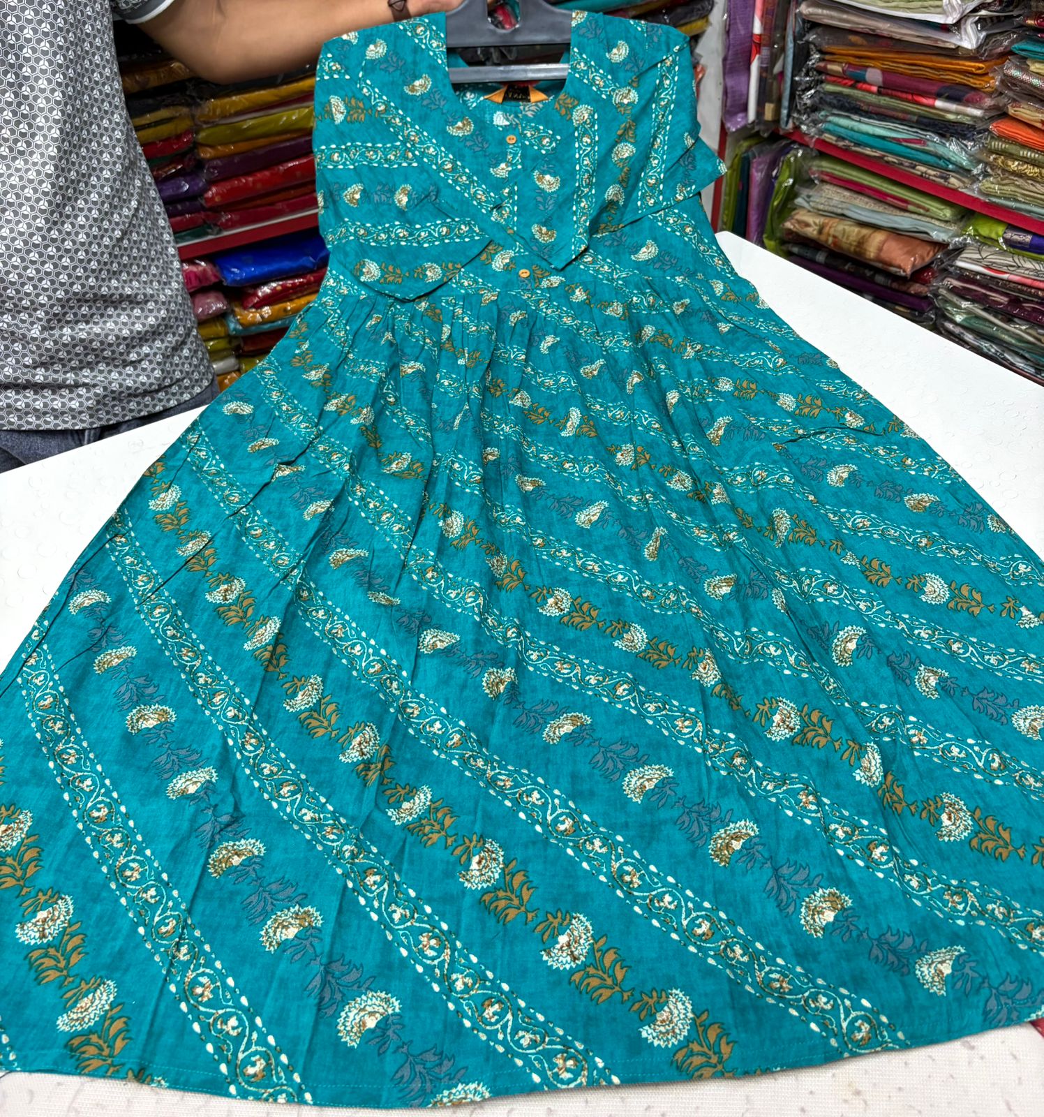 Blue Printed Ethnic Dress