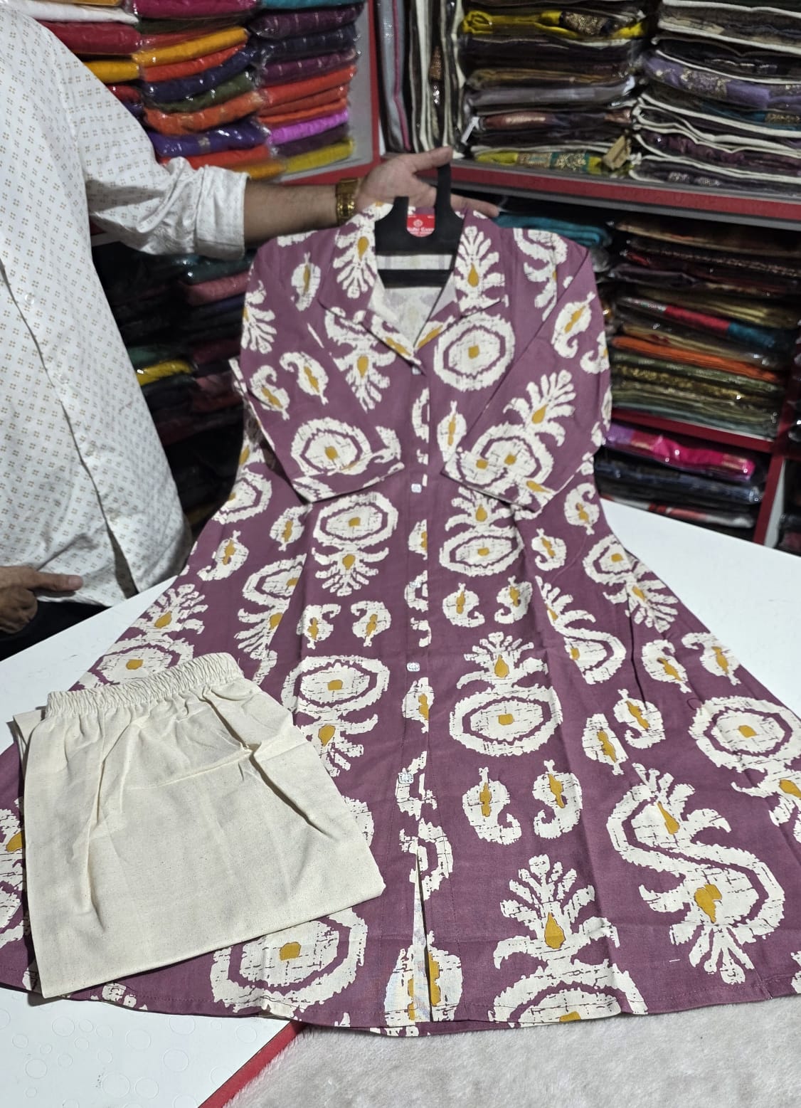 Floral Printed Cotton Kurta Set