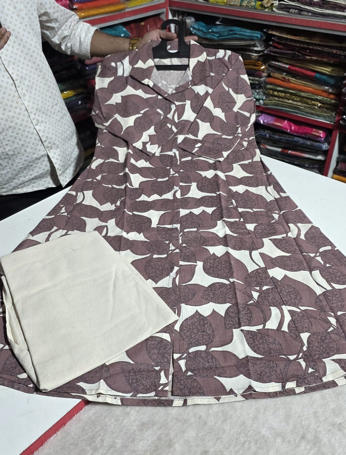 Printed Cotton Kurti Set 💯 premium quality  Khadi cotton febric  Aline cord set with plaza pant  Size M to 3xl (38to46)  ₹725