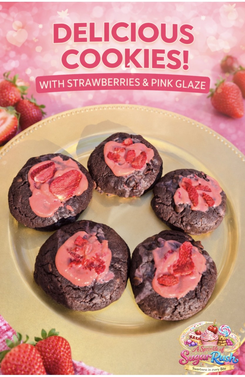 Strawberry Double Chocolate Chip Cookies