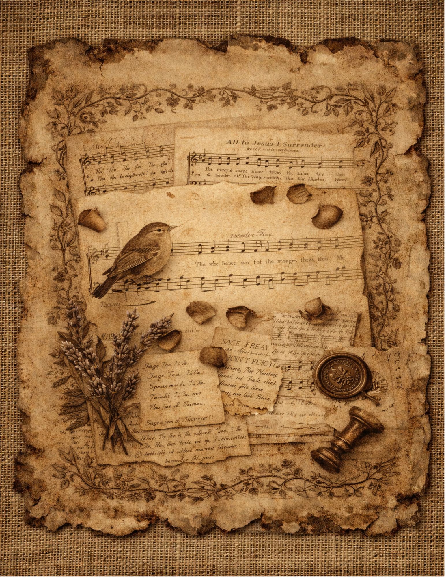 The Herbarium Collection — Vintage Botanical Apothecary Ephemera Printable Bundle