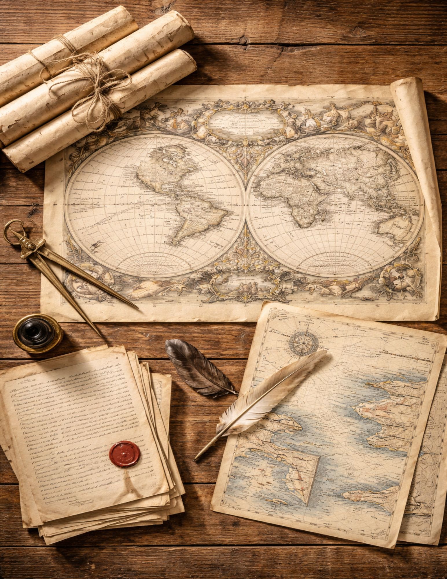 The Cartographer's Archive — Vintage Age of Exploration Ephemera | Printable Junk Journal Kit
