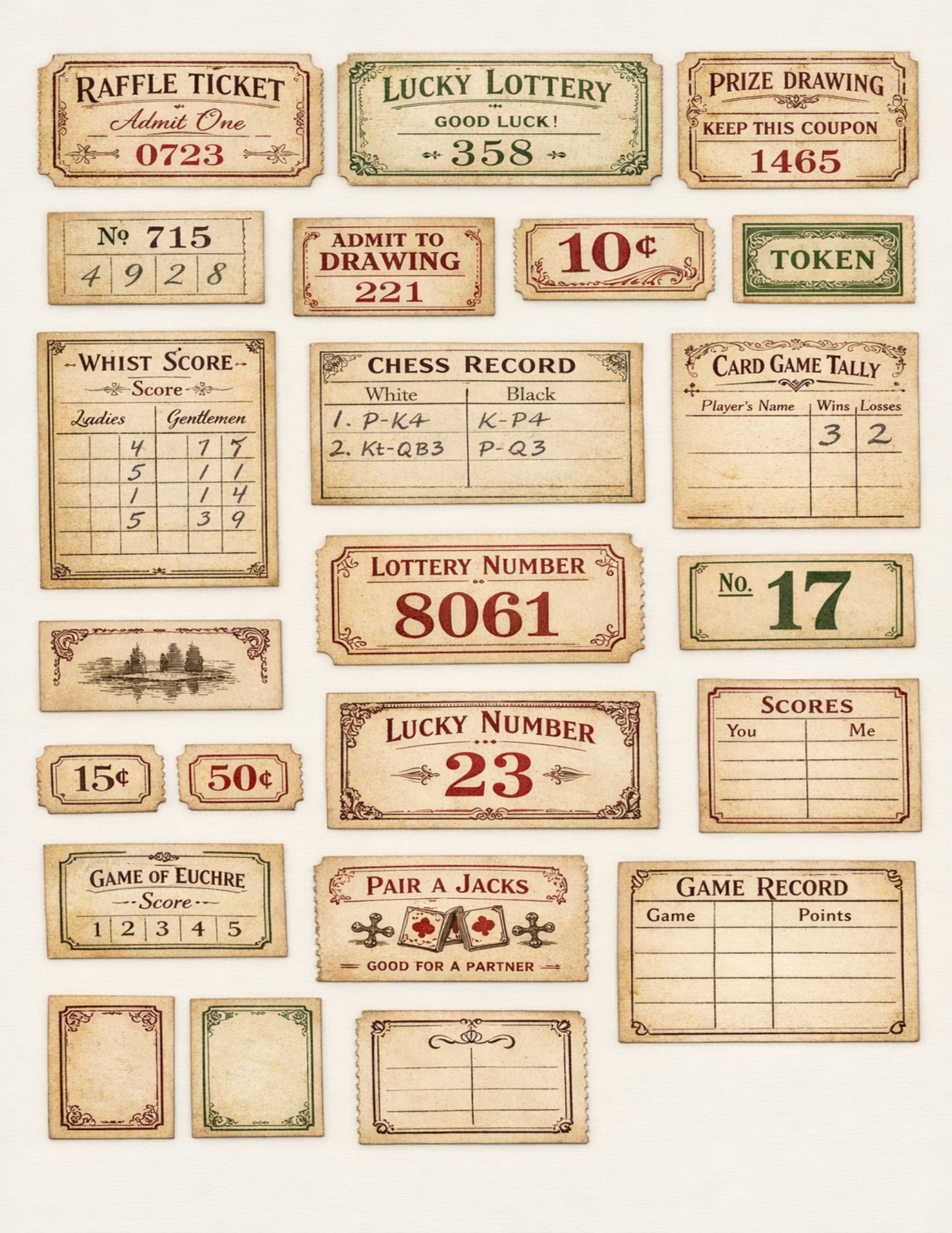 Victorian Parlor Collection — Printable Ephemera Kit
