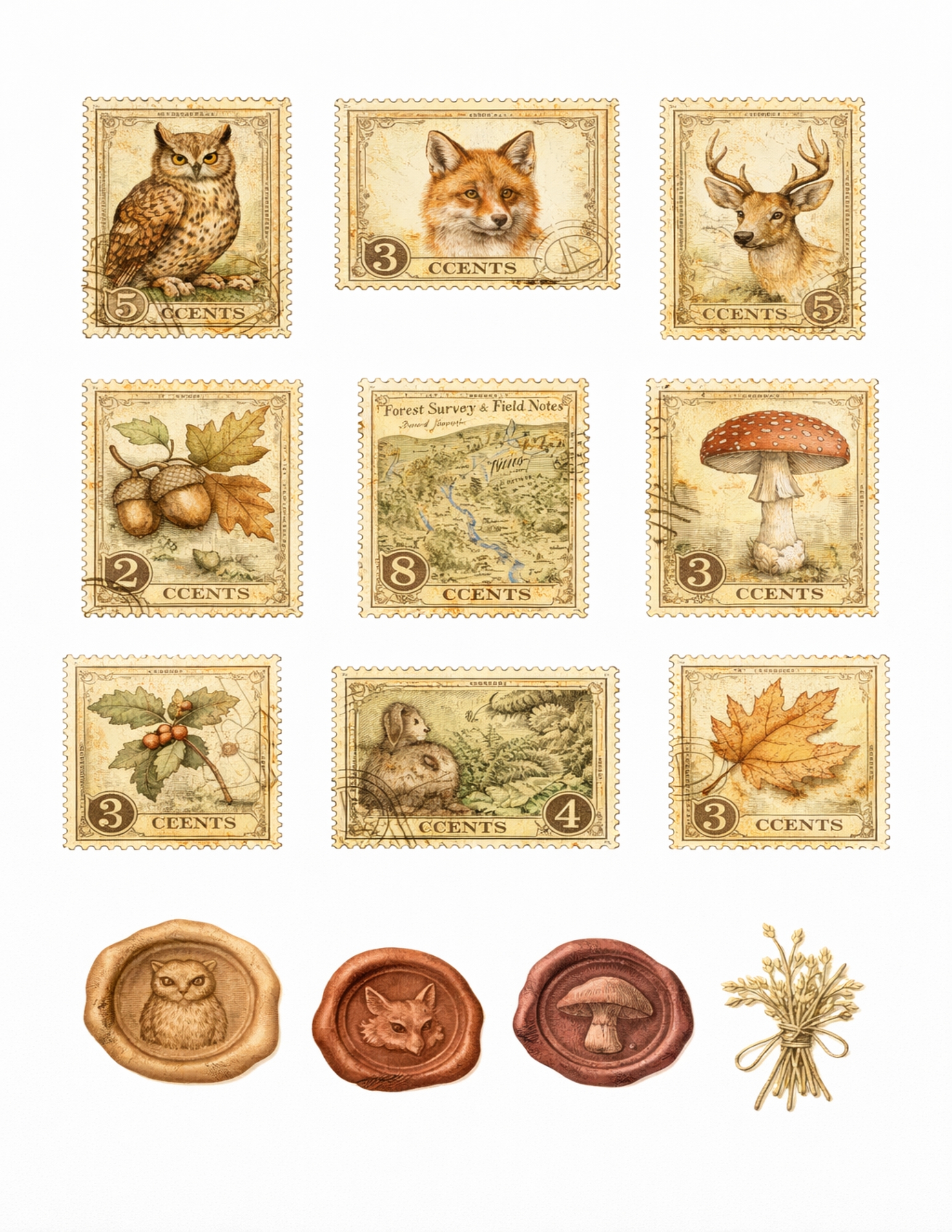 The Forest & Fungi Collection — Woodland Naturalist Ephemera Printables