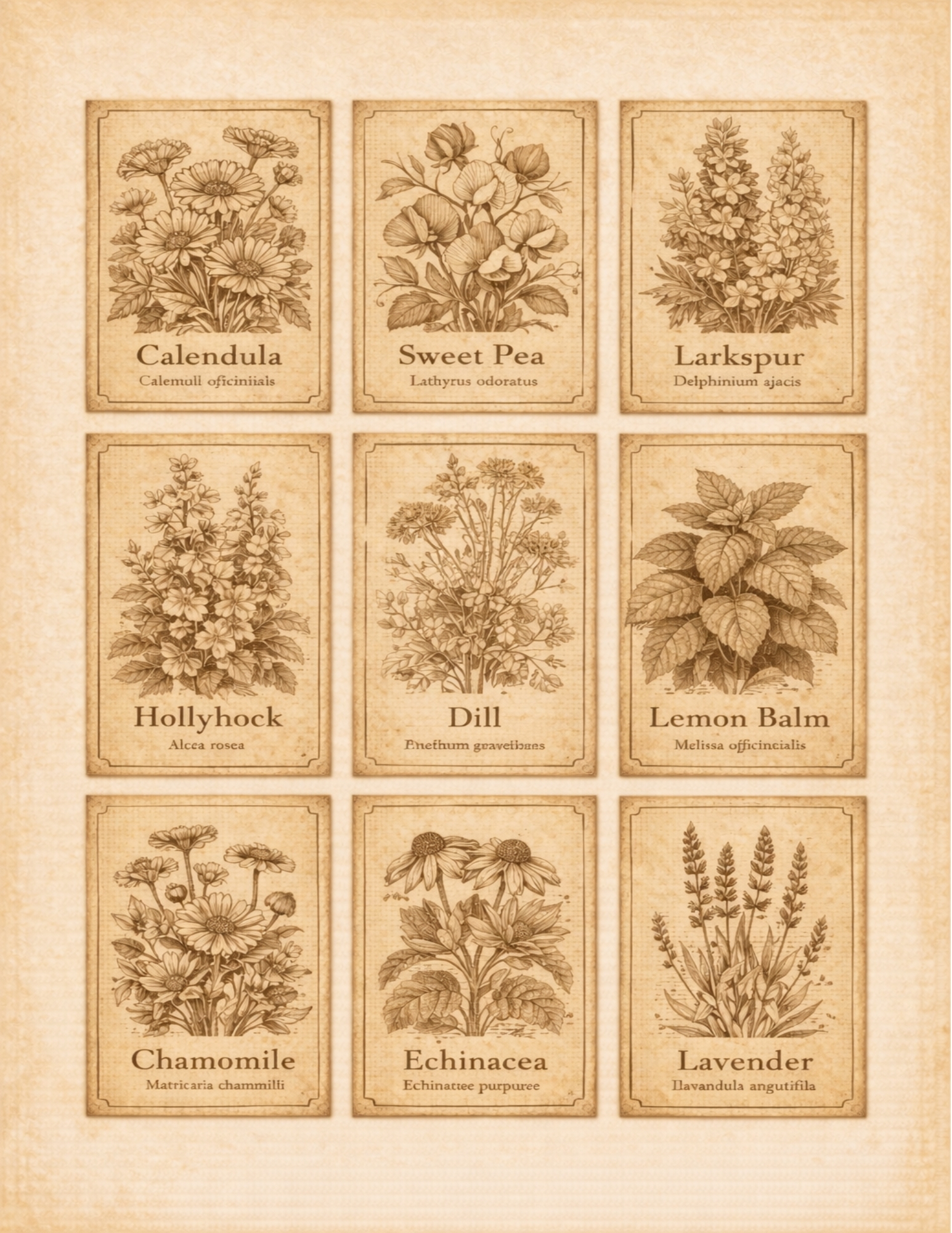 Heirloom Garden Ephemera Printable Kit | Vintage Seed Packet, Botanical Journal Pages, Canning Labels | Junk Journal Digital Download JPG