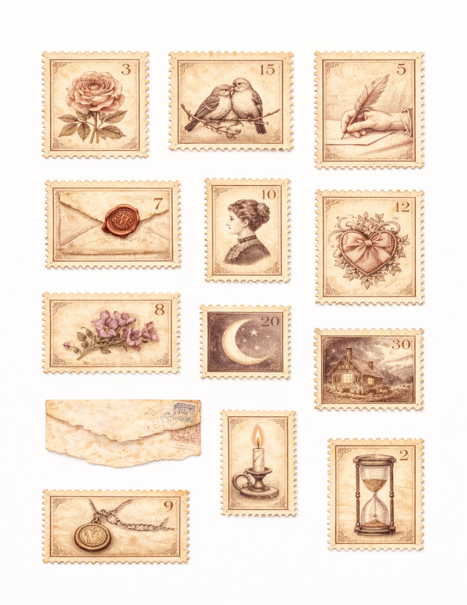 The Romance & Letters Collection — Vintage Correspondence Ephemera Printables