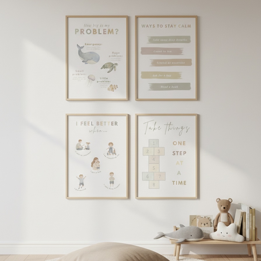 Calm Corner Posters Printable : Pack of 10 for Children