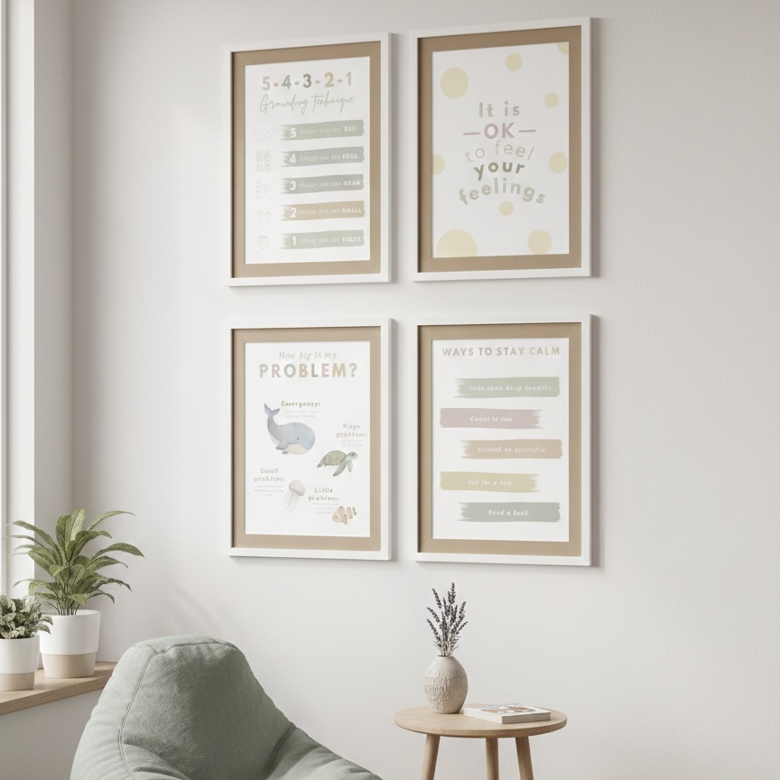 Calm Corner Posters Printable : Pack of 10 for Children