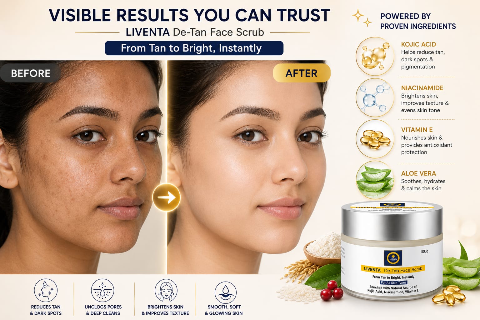 LIVENTA De-Tan Face Scrub