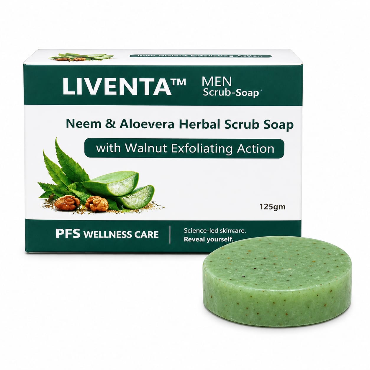 Liventa Men Neem & Aloe Vera Herbal Scrub Soap