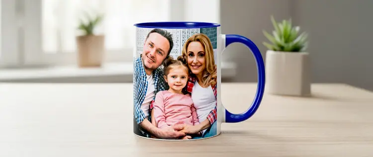 Blue Inner Color Photo Mug