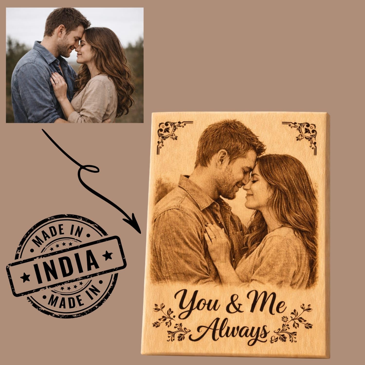 Personalised Wooden Engraving   6"x8"