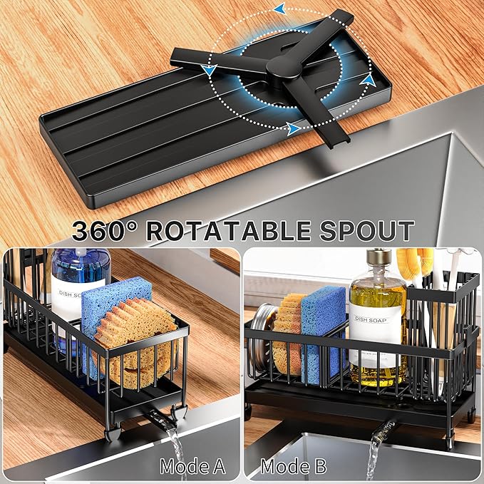 Cisily Sponge Holder for Kitchen Sink, Sink Caddy Organizer