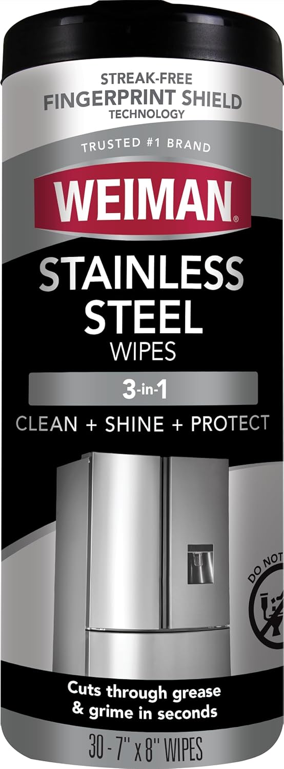 Weiman Stainless Steel Cleaner, 30 Count Cleaning Wipes