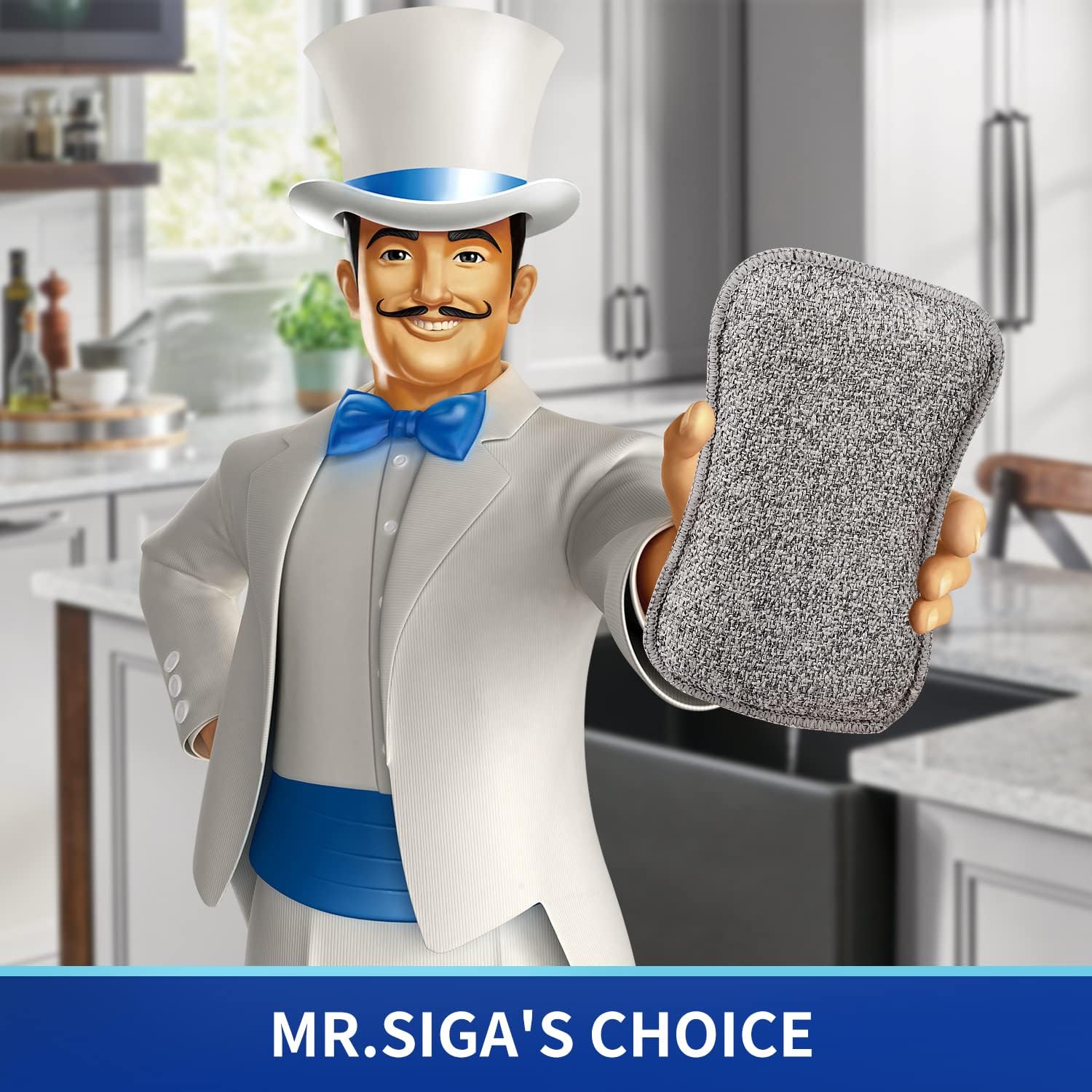 MR.SIGA Dual-Sided Scrub Sponges