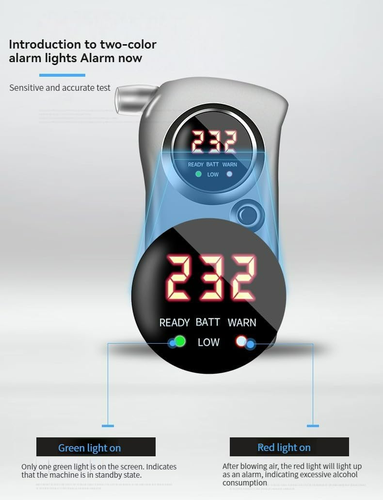 Breathalyzer, Handheld Alcohol Detector for Drunk Driving Concentration