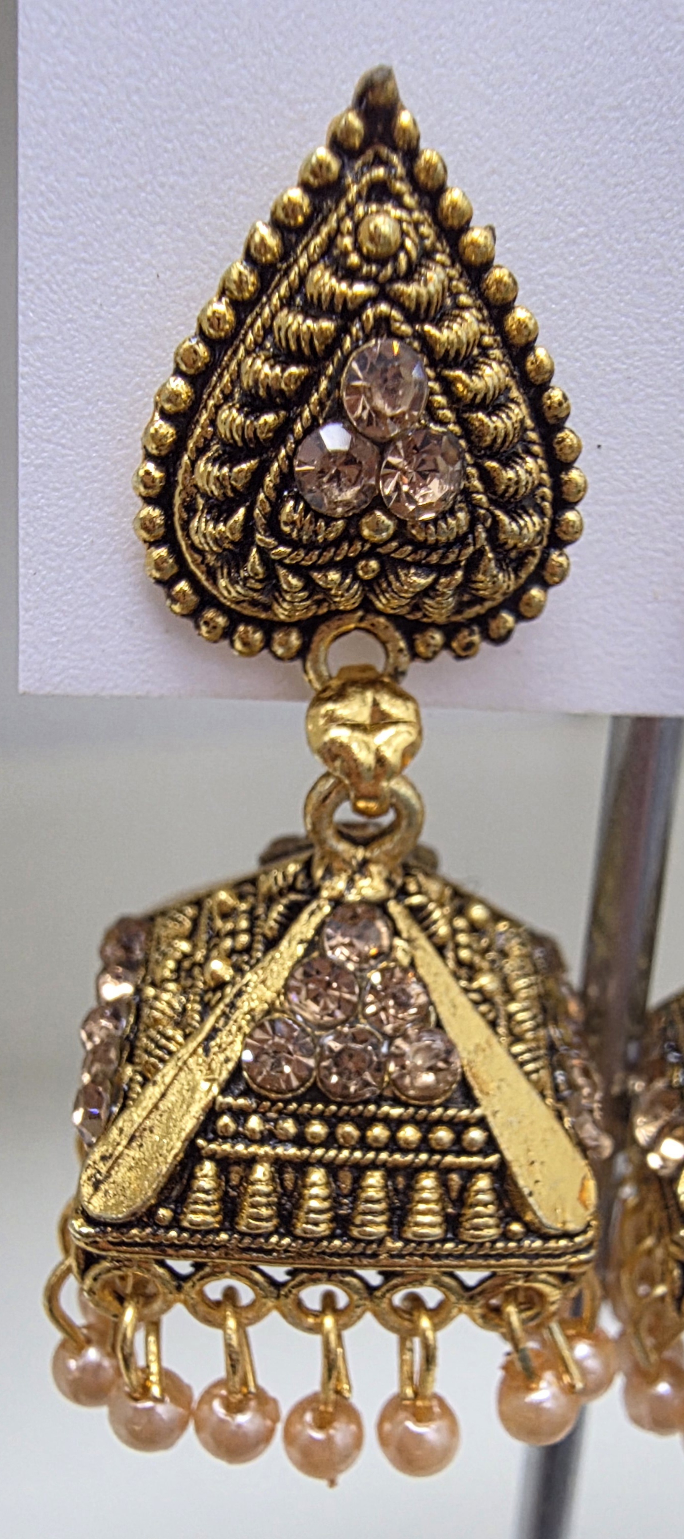 Antique Golden Jhumki Earrings