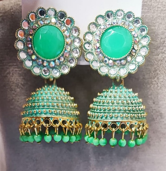  Stone Jhumka Earrings in 5 colours