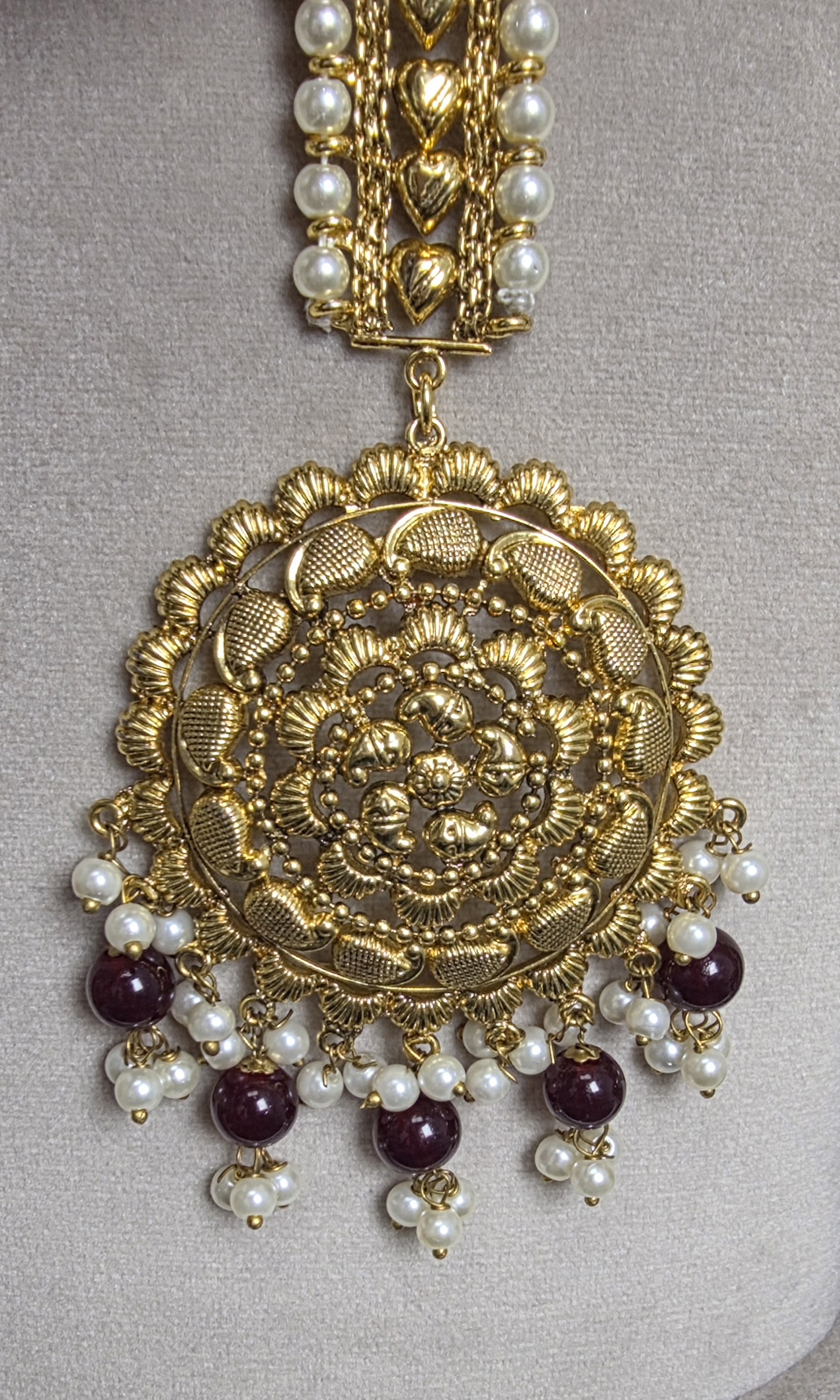 Traditional Gold-Plated Necklace Set with tikka