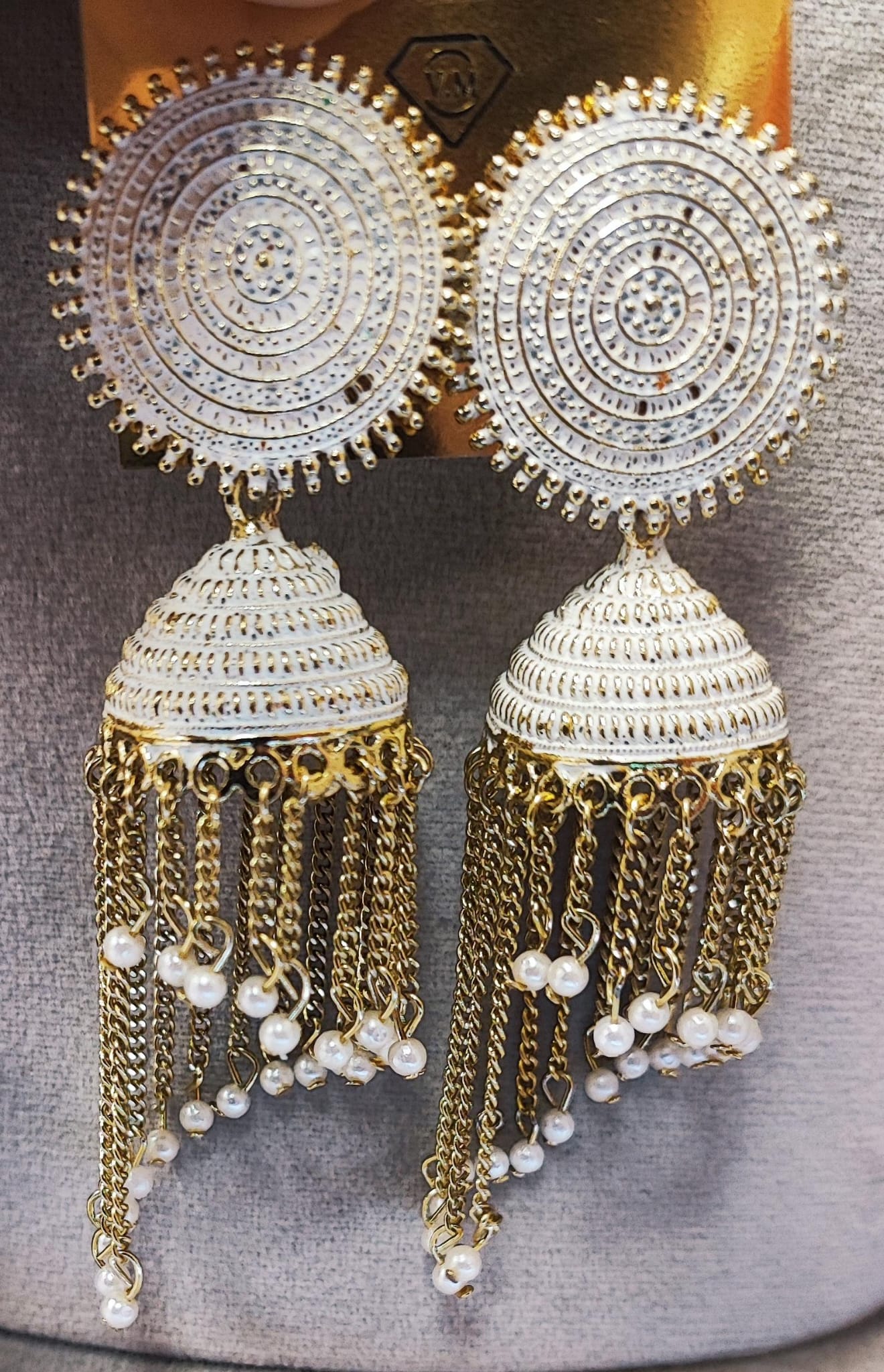 Gold & Pearl Chandelier Earrings
