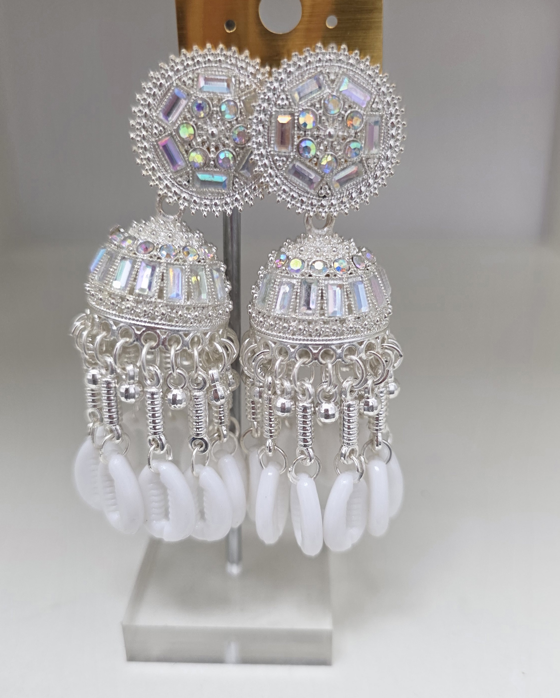 Silver Crystal Drop Earrings