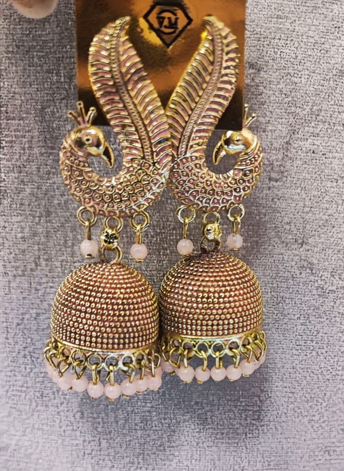 Peacock Jhumka Earrings