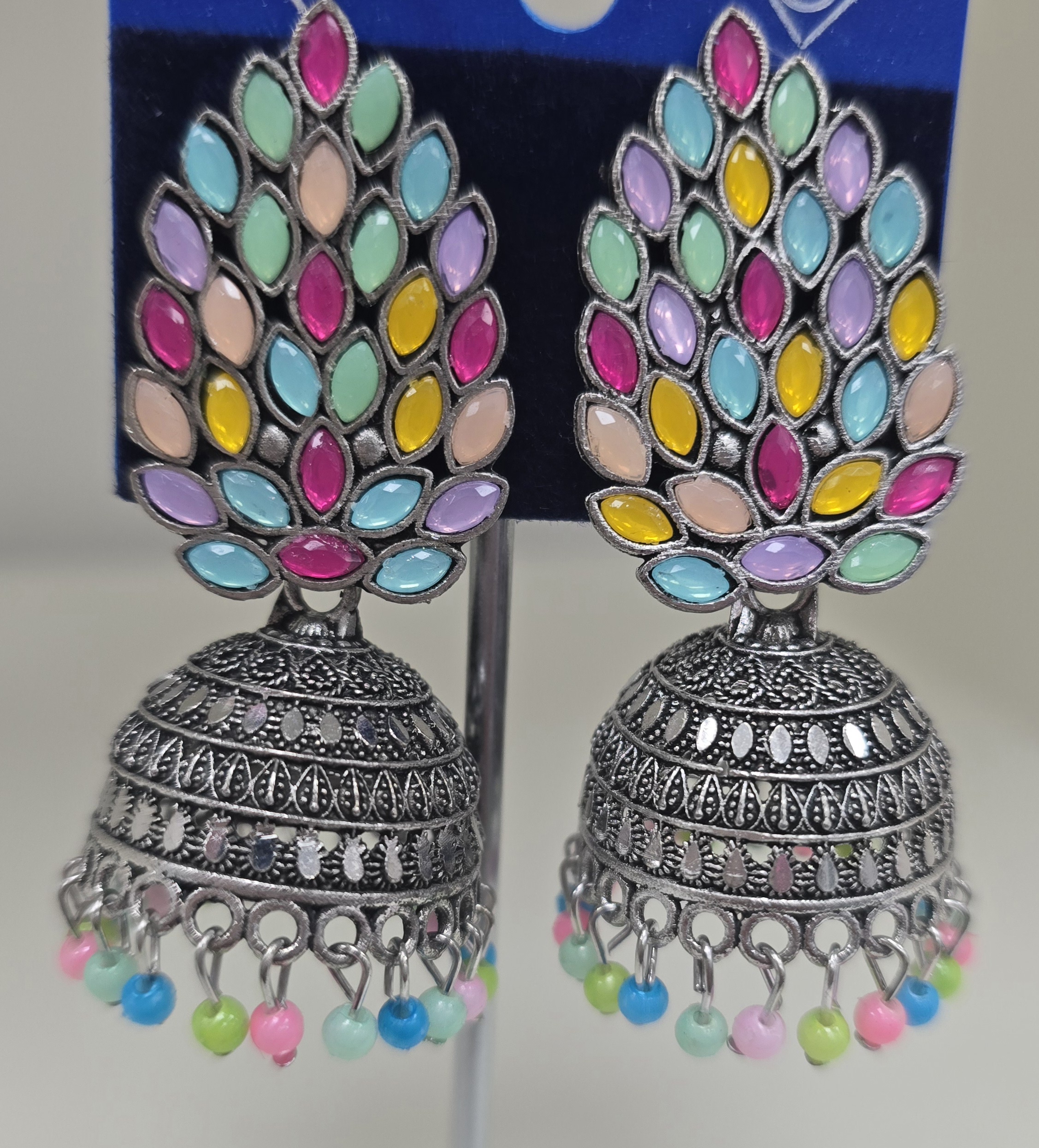 Oxidised Multicolor Statement Earrings in 4 designs