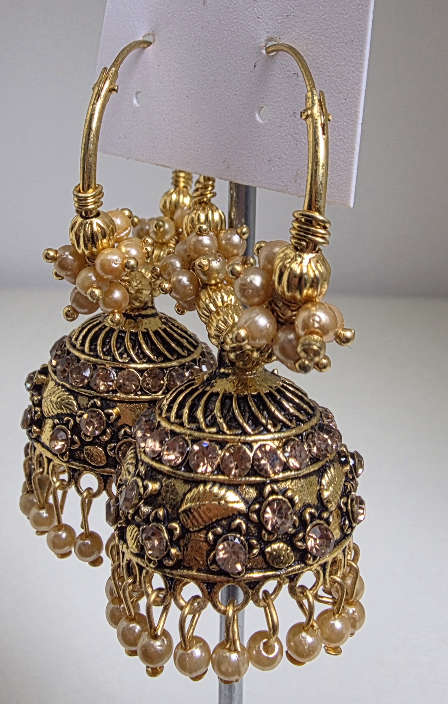 Antique Golden bali Jhumka Earrings