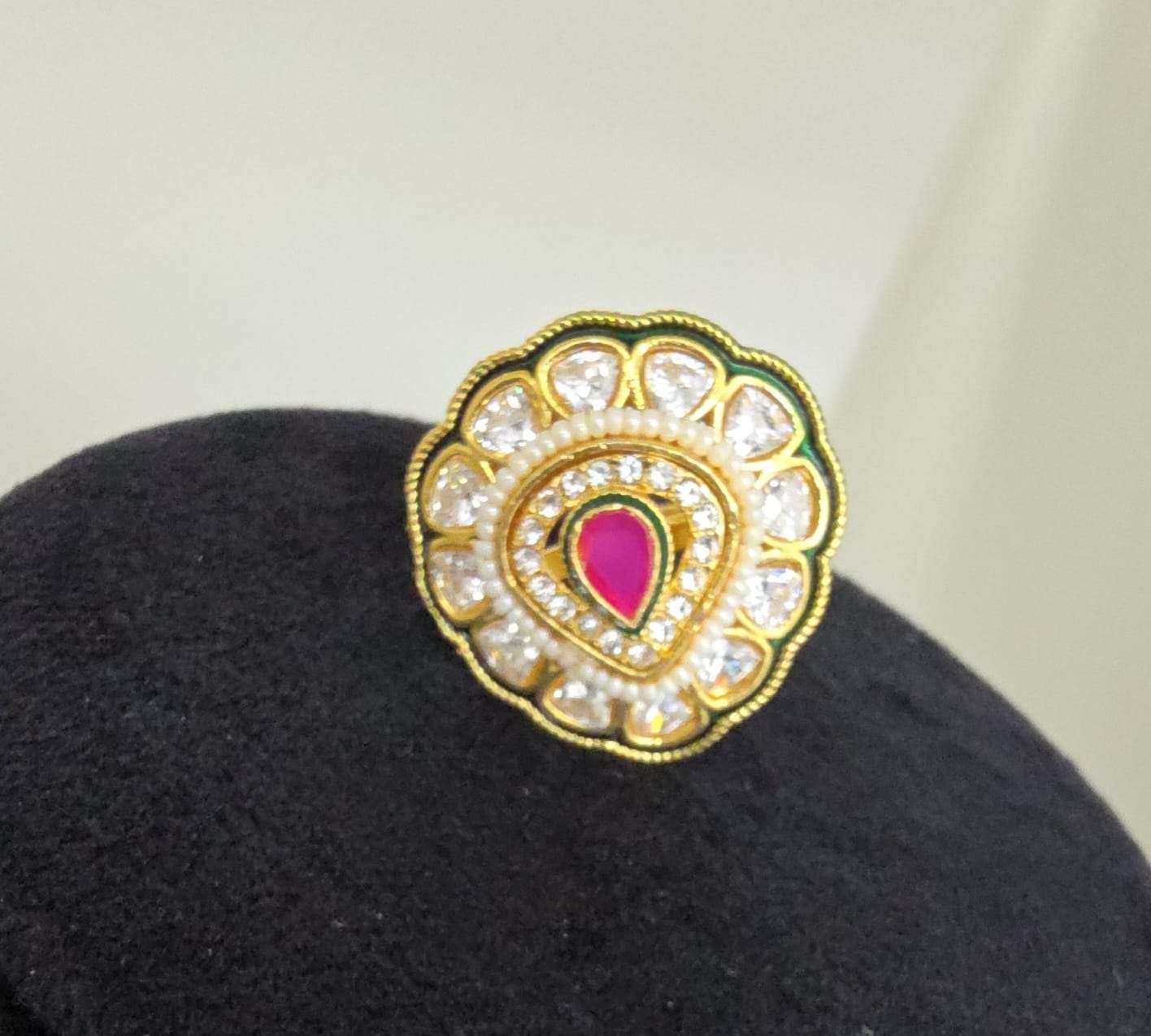 Traditional Kundan style Statement Ring