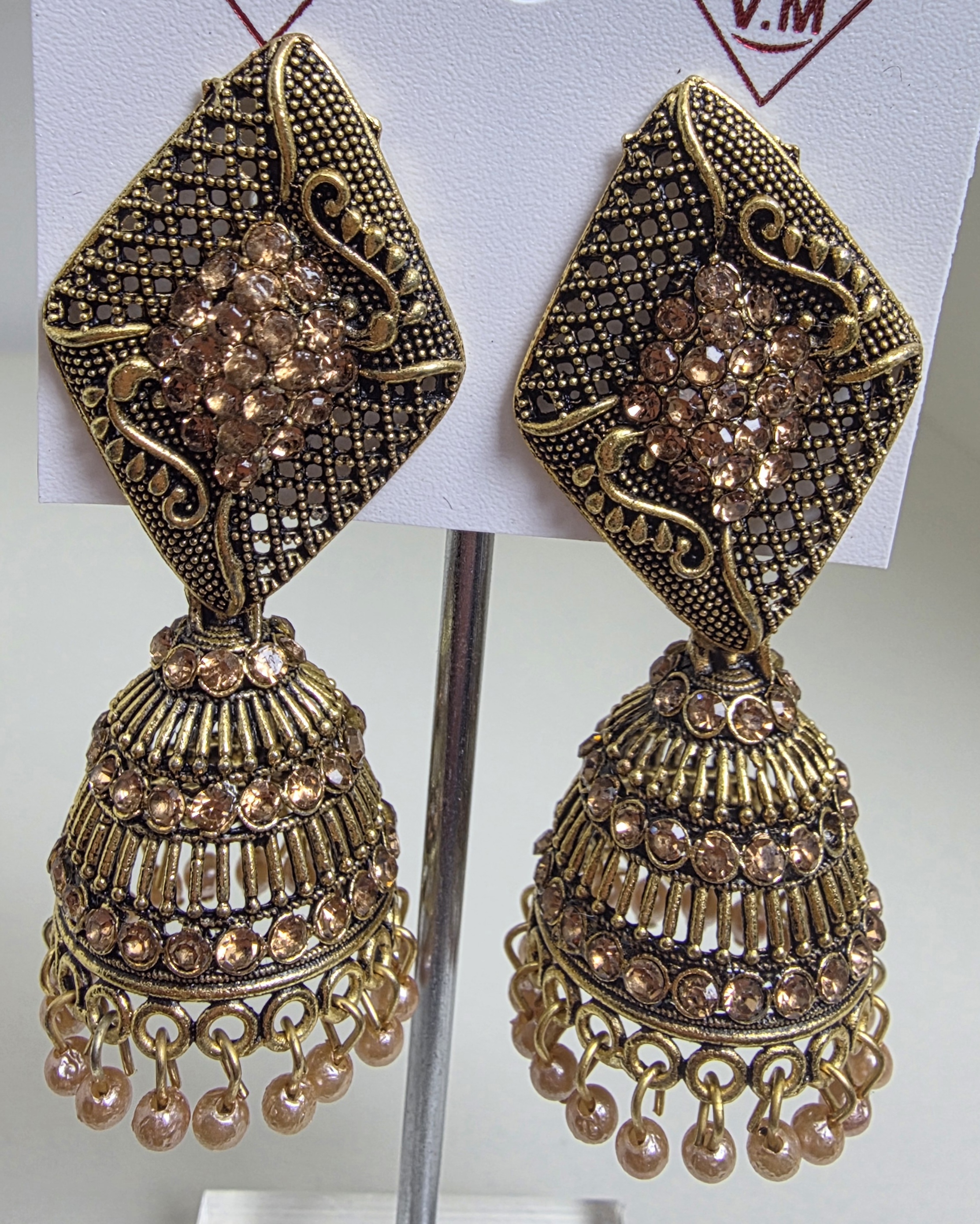 Antique Gold Jhumka Earrings