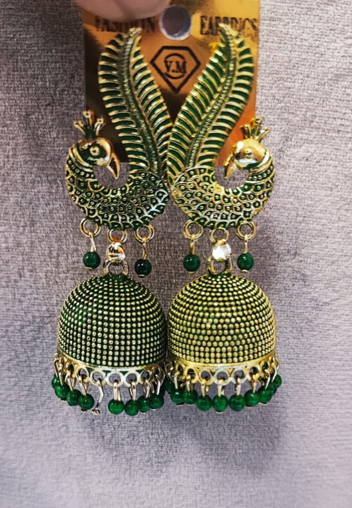 Peacock Jhumka Earrings