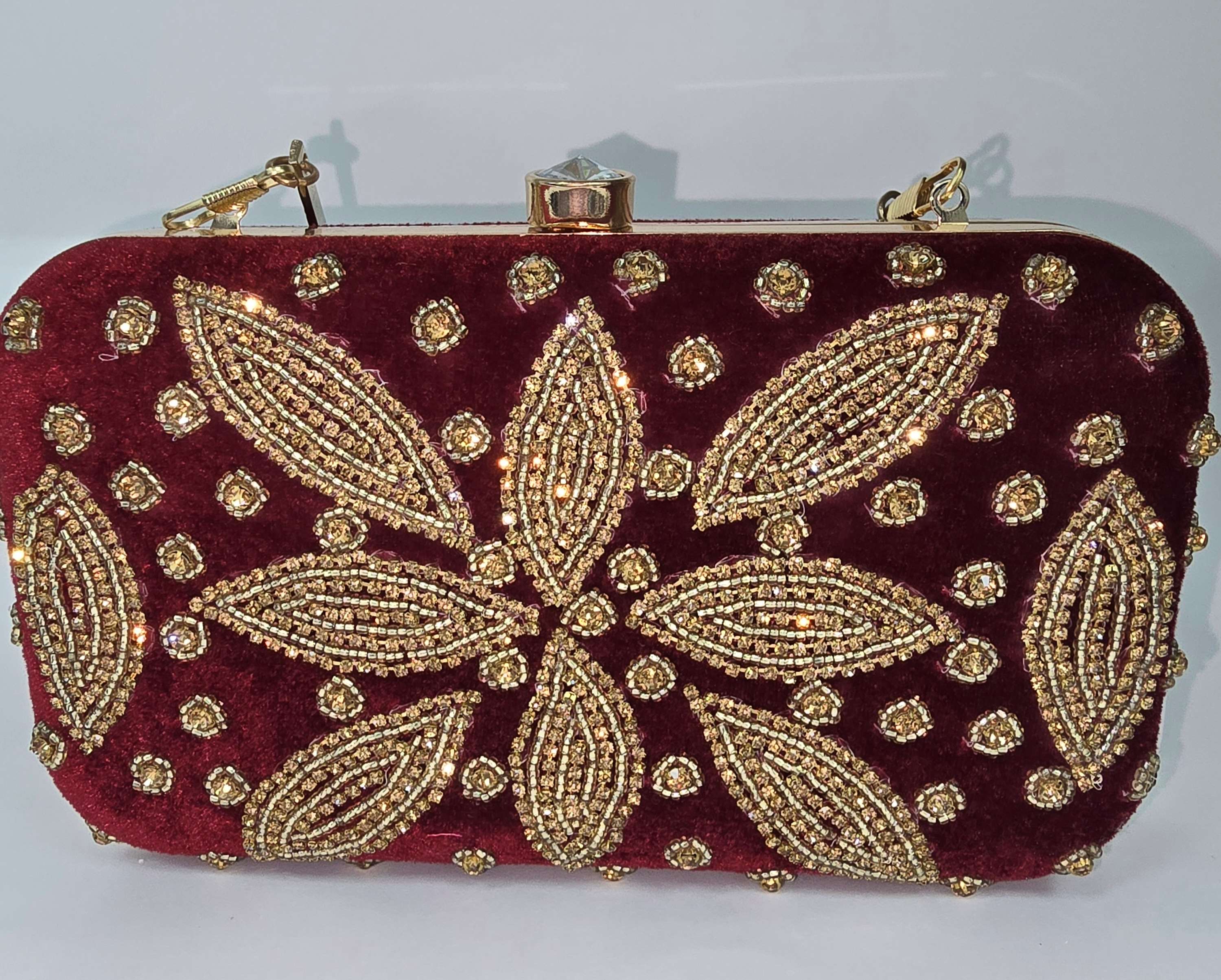 Embroidered Velvet Clutch
