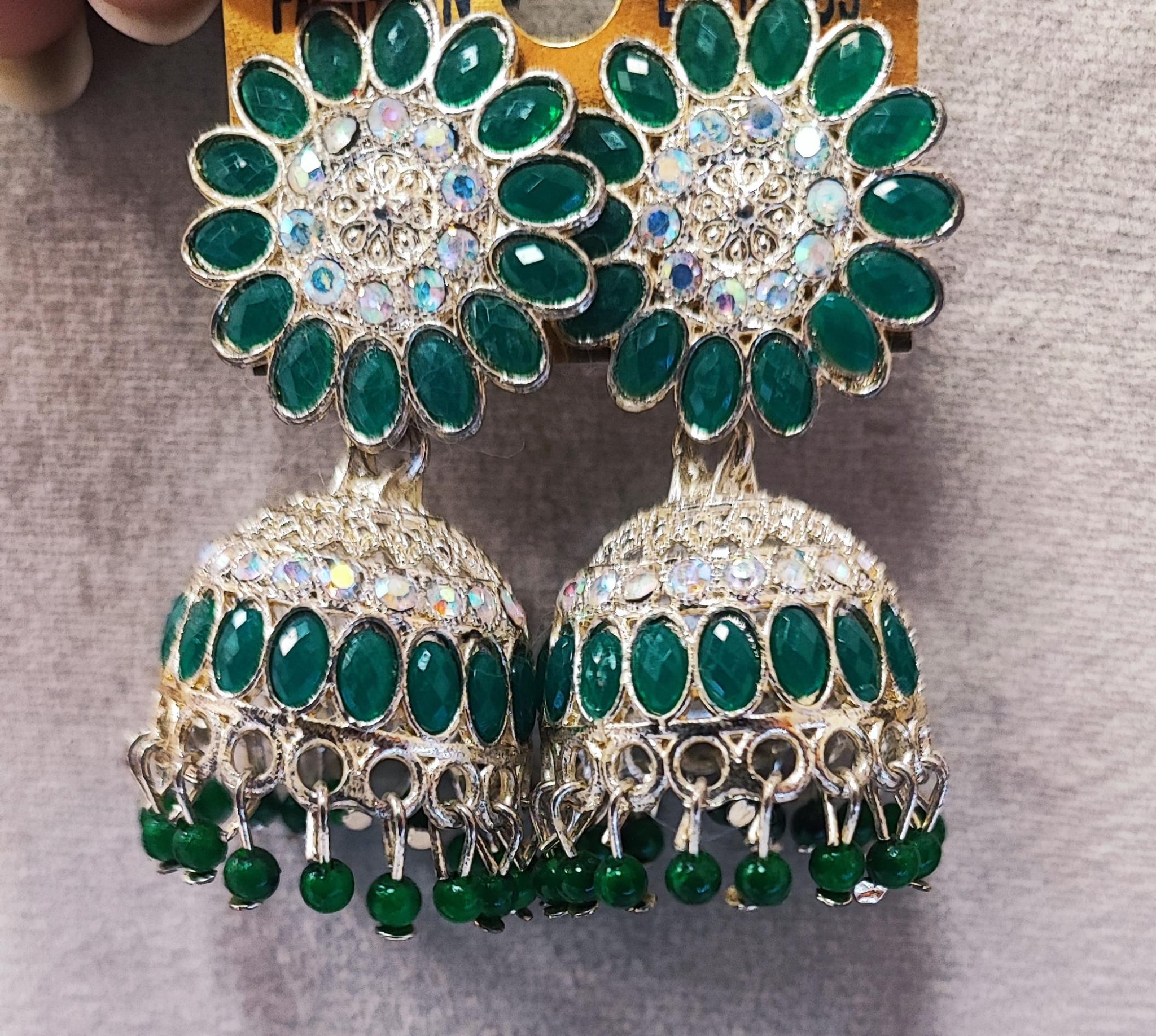 Stone Jhumki Earrings