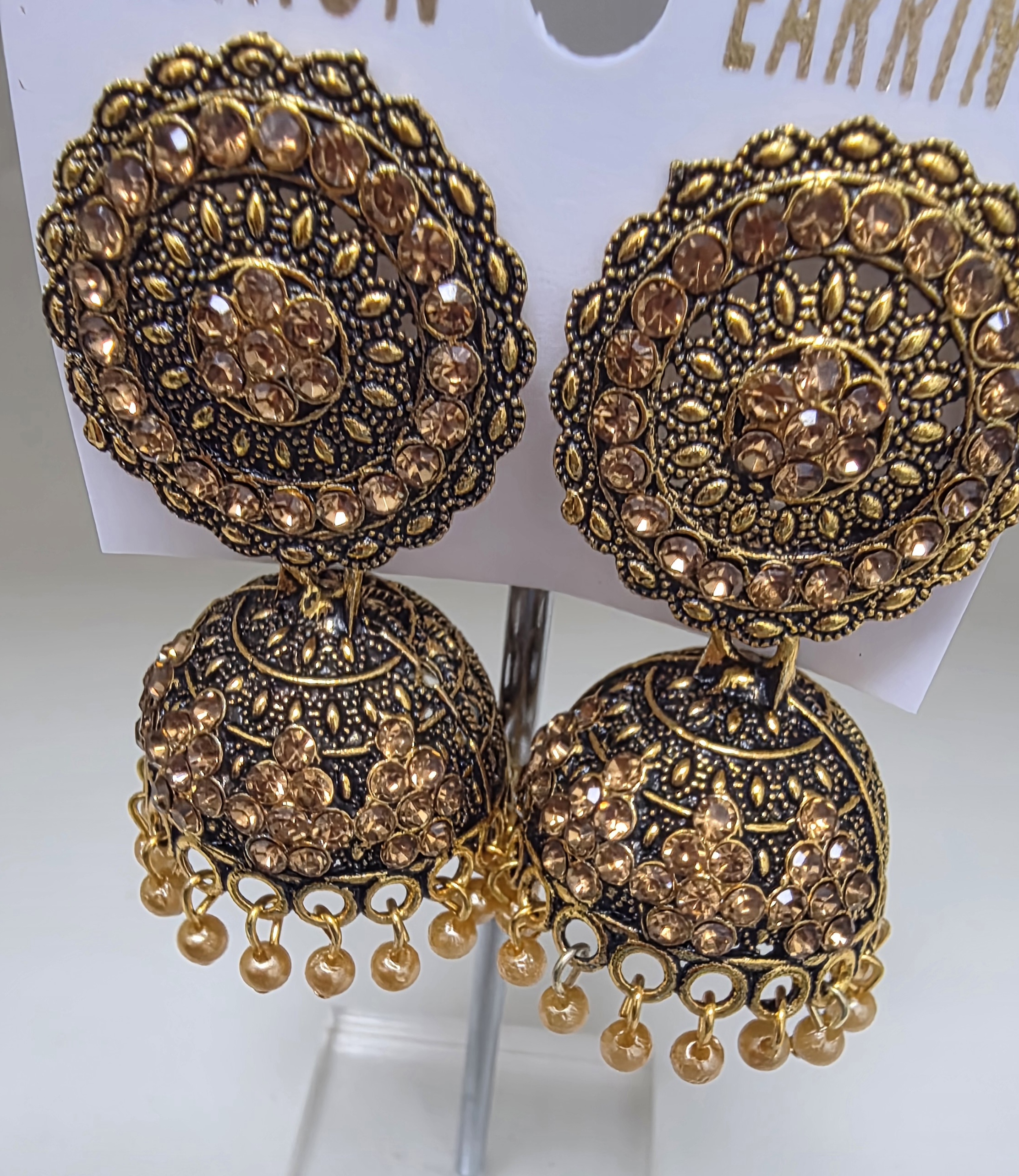 Gold-Toned jhumki Earrings