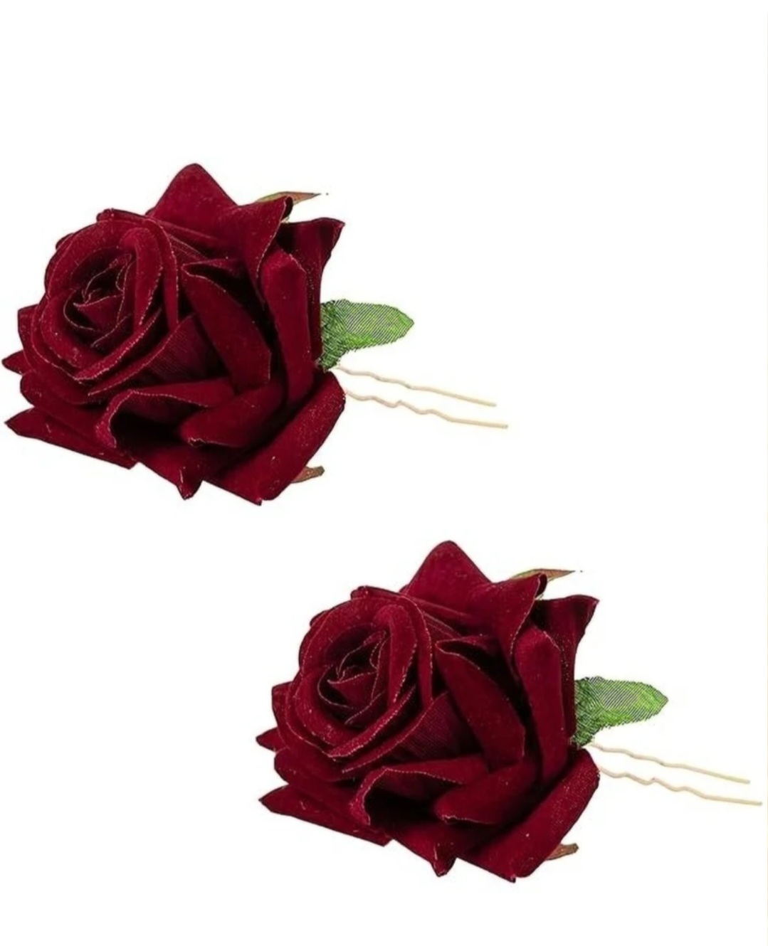 Maroon Rose Hair Pins set of 4