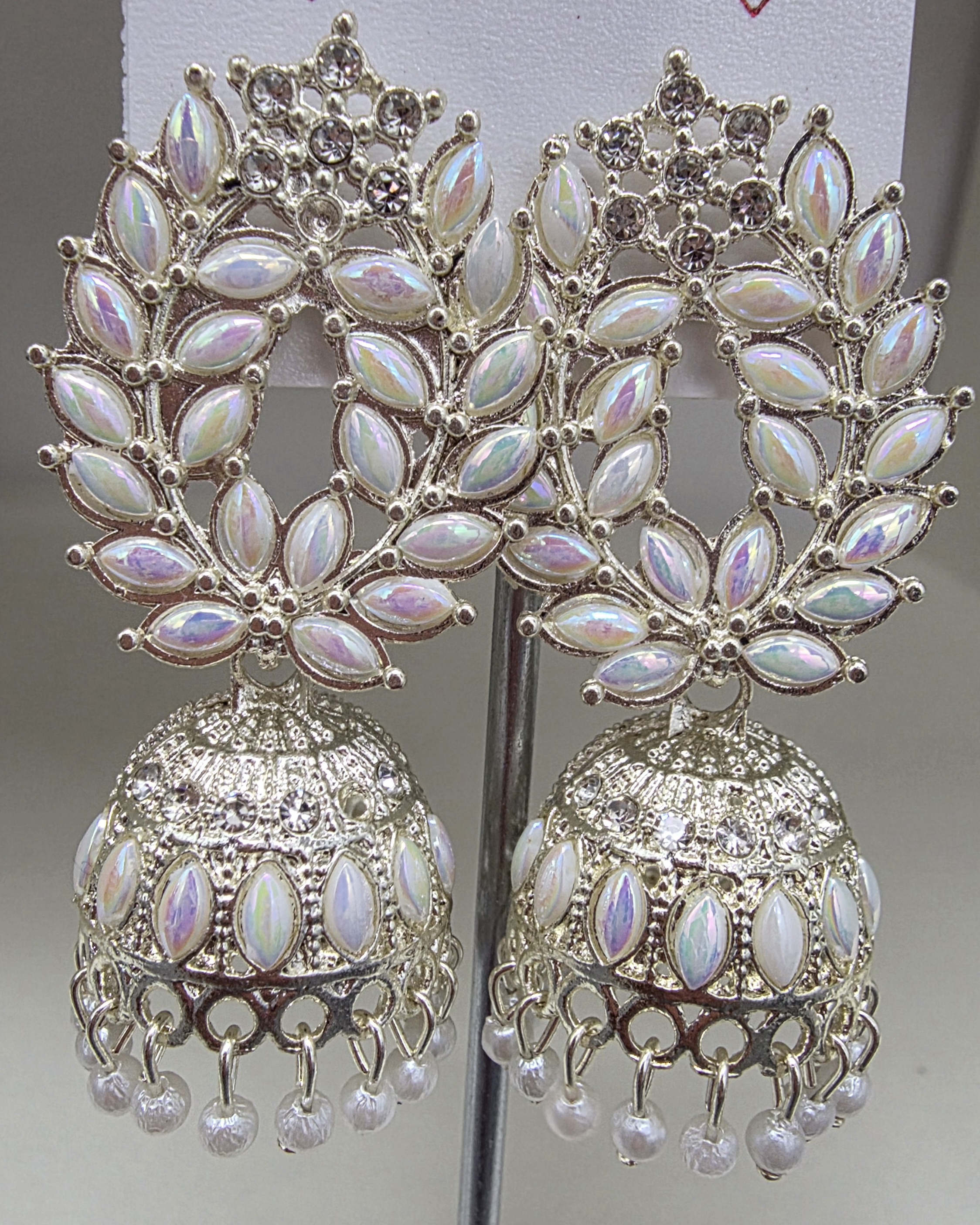 Pearl Leaf Jhumka Earrings