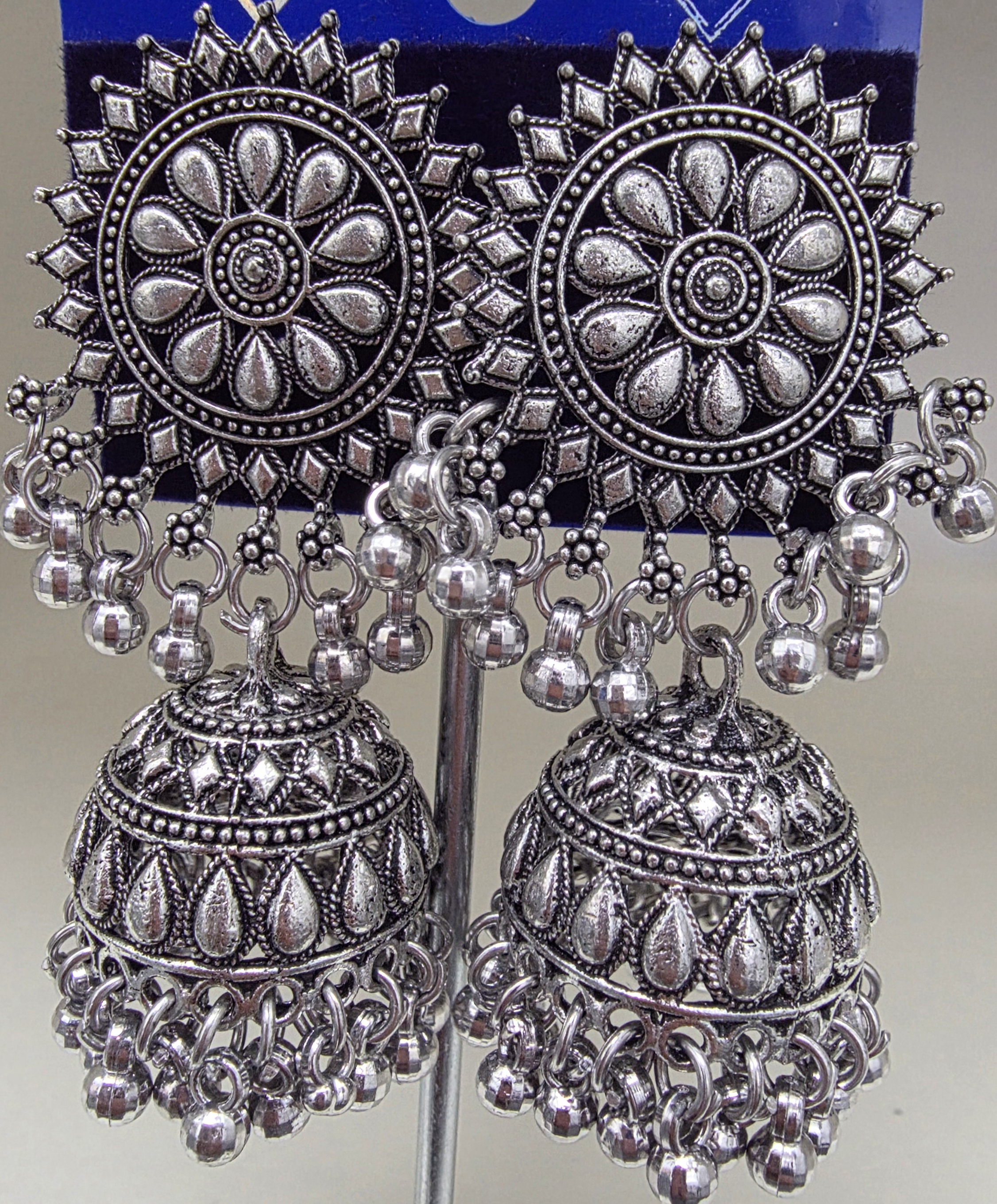 Antique oxidised Jhumka Earrings
