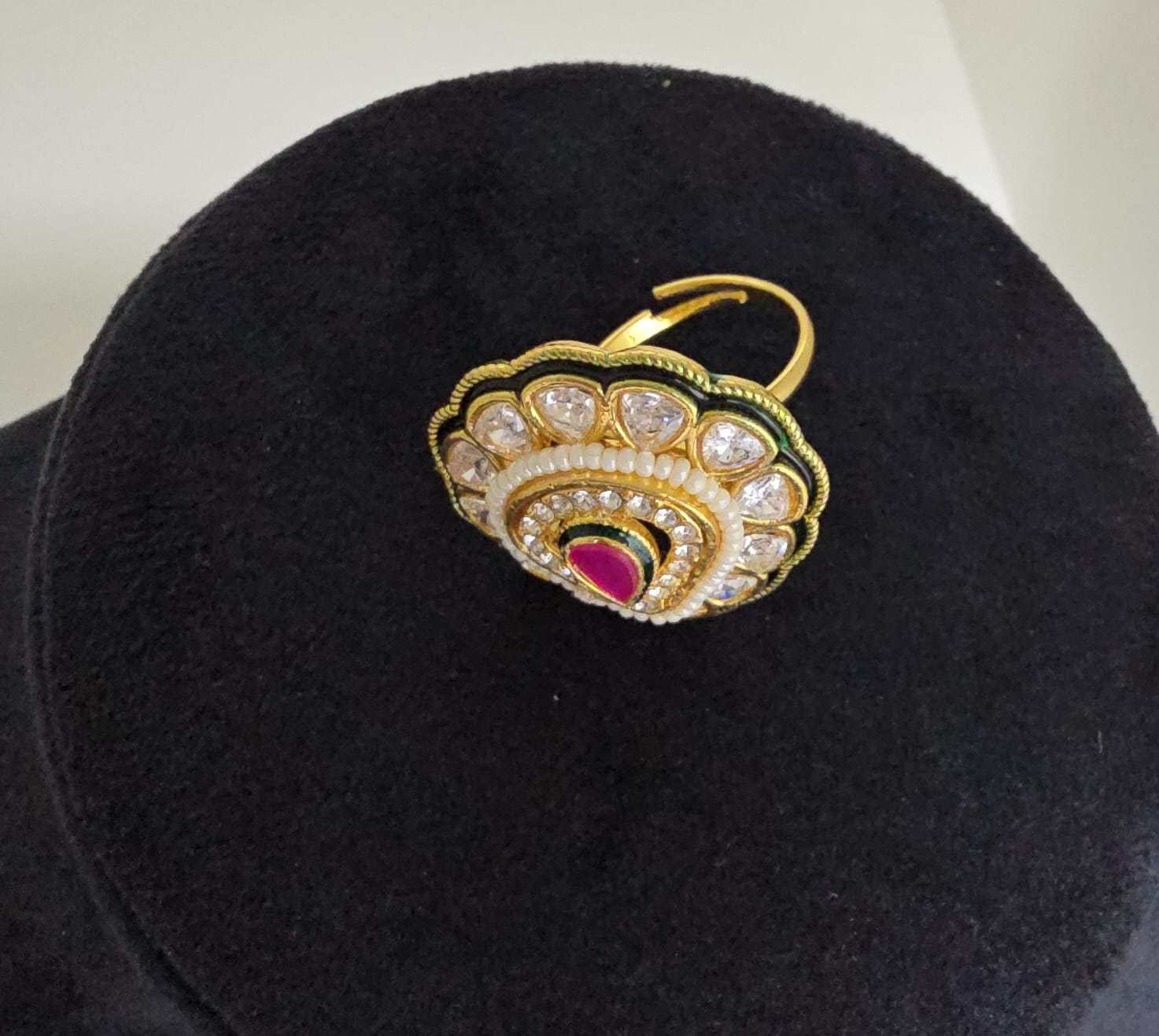 Traditional Kundan style Statement Ring