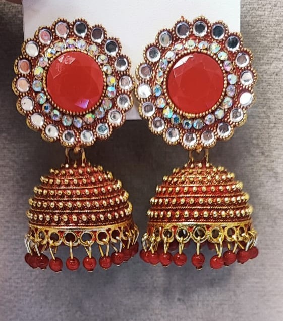  Stone Jhumka Earrings in 5 colours