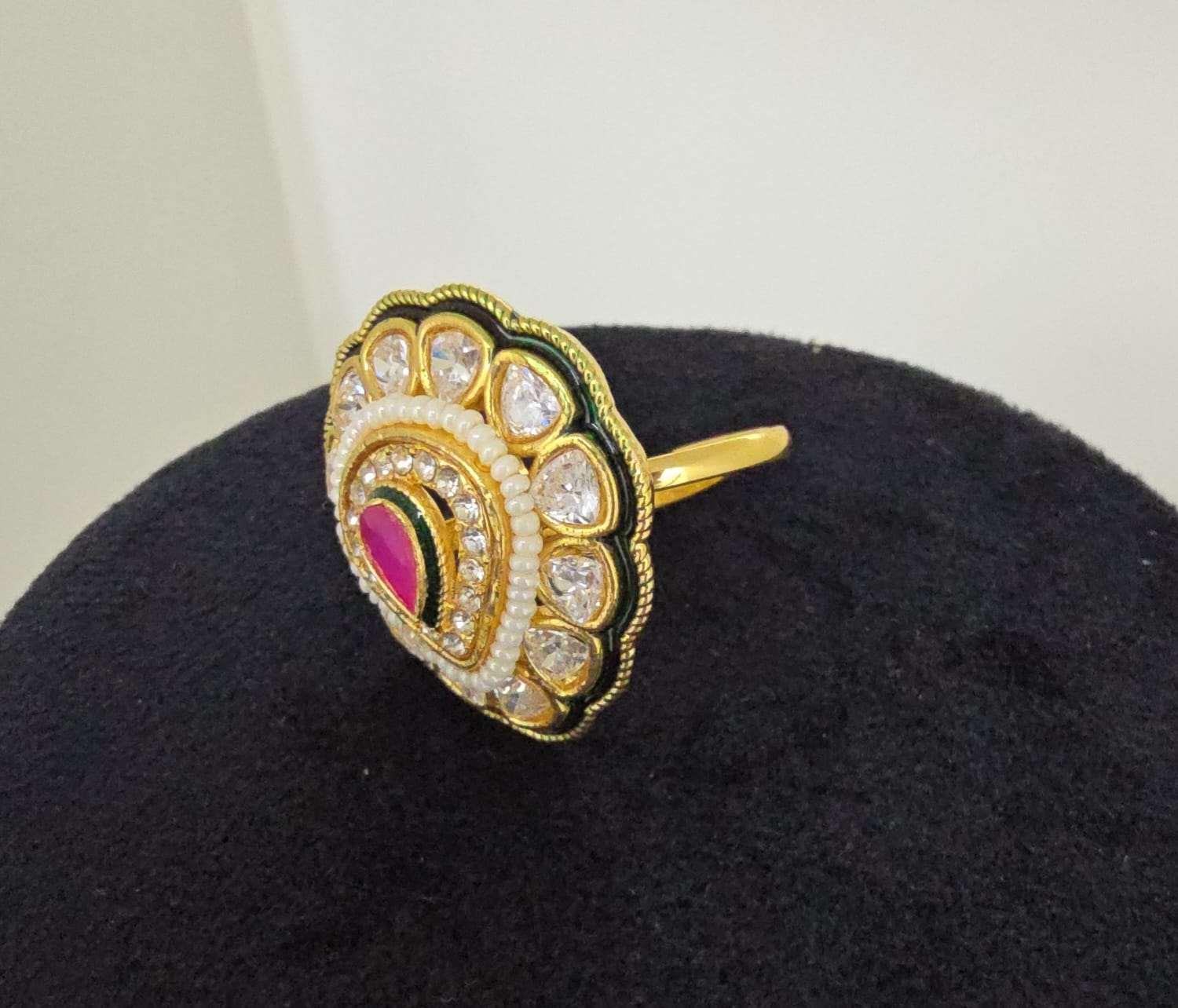 Traditional Kundan style Statement Ring