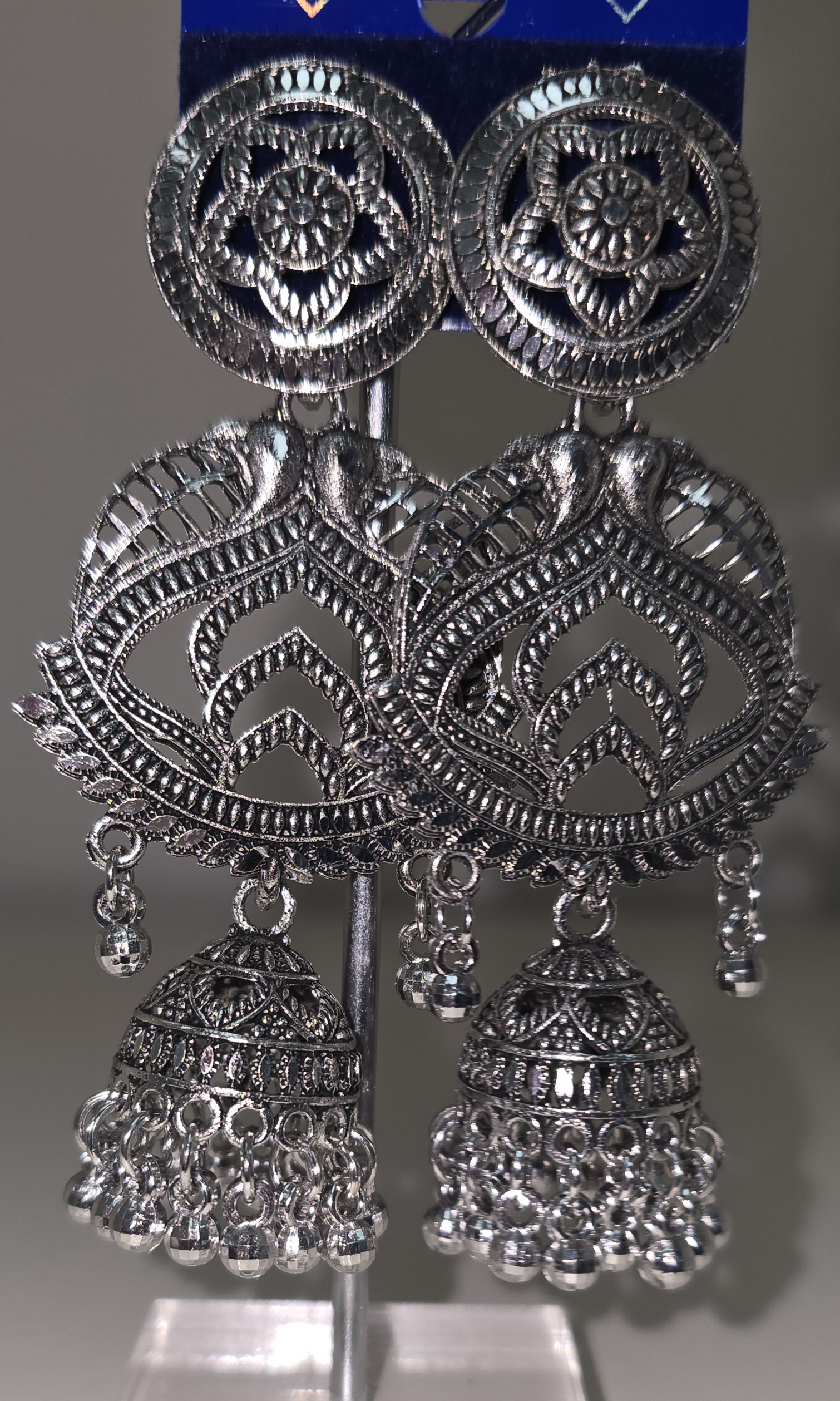 Antique Silver Jhumka Earrings