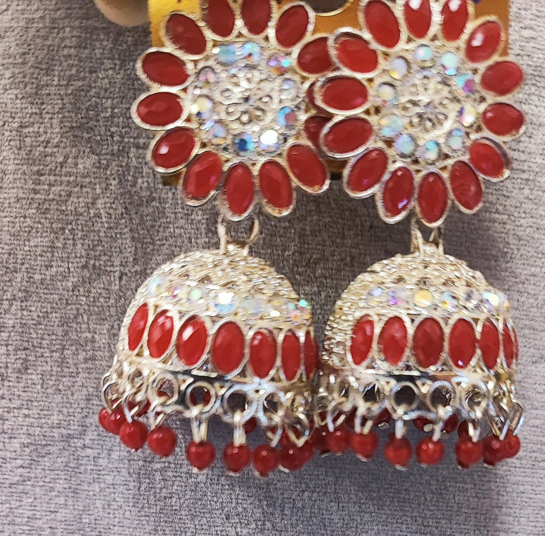 Stone Jhumki Earrings