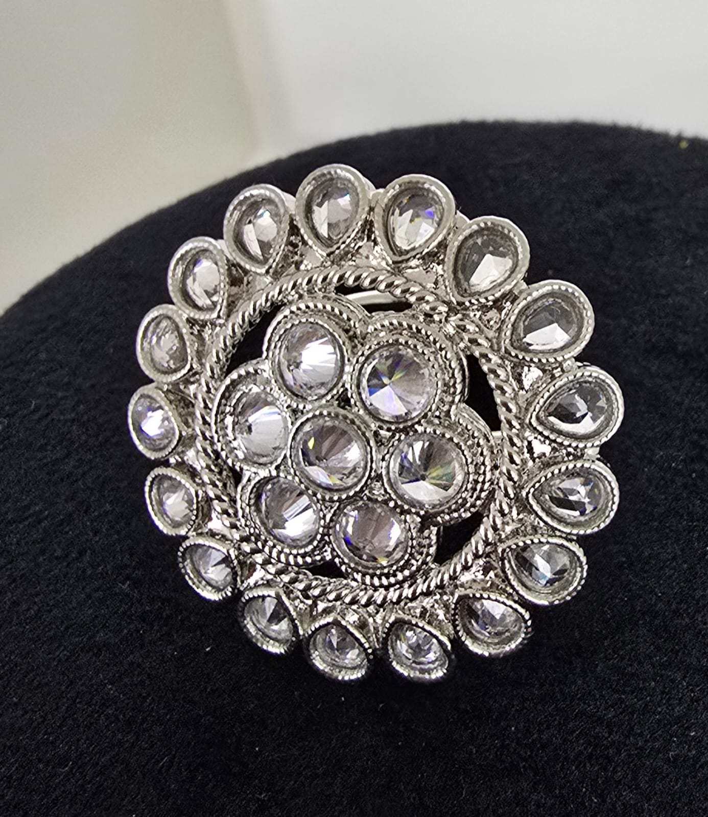 Silver Crystal ring