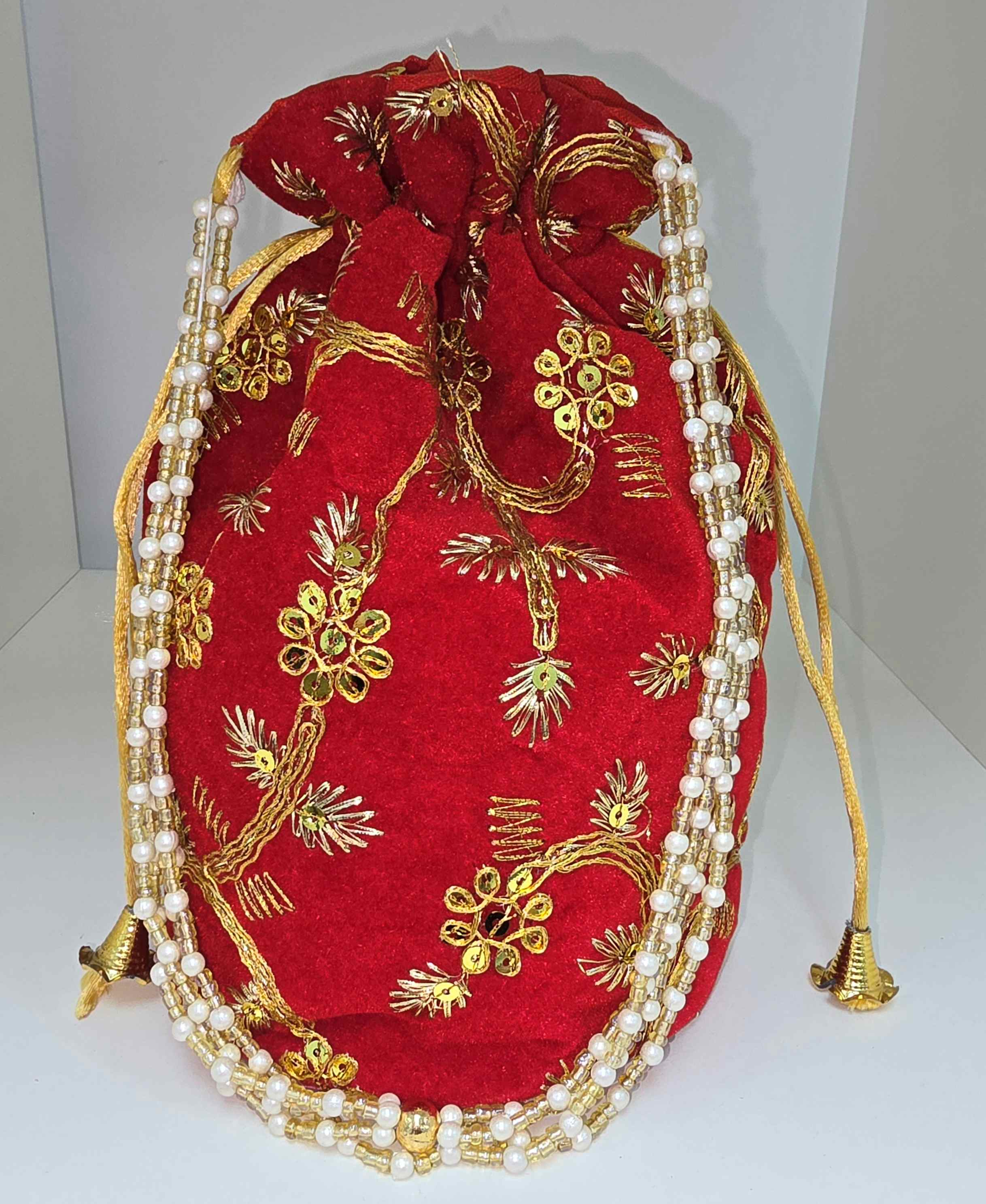 Embroidered Drawstring Potli Bag