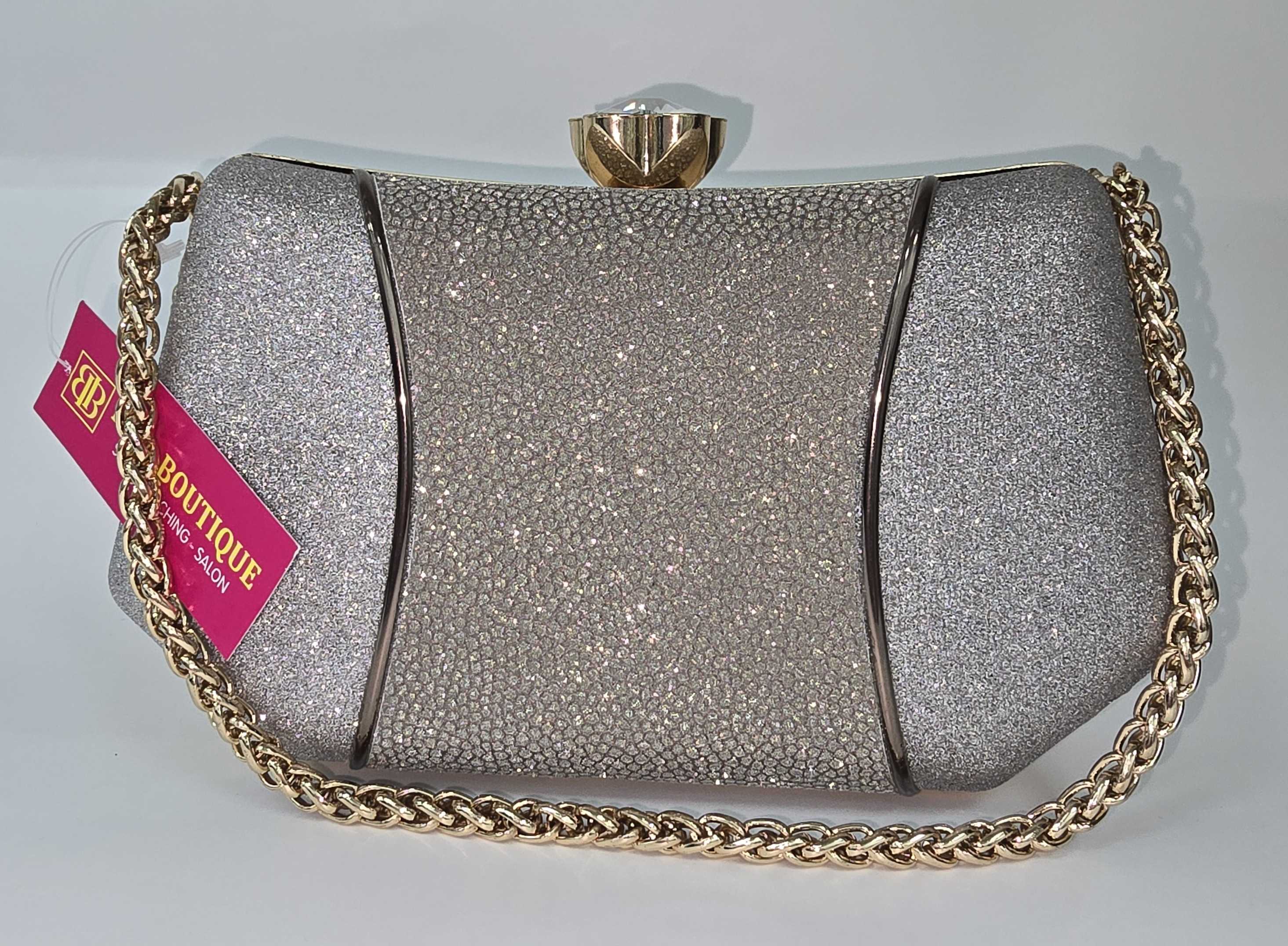 Glitter Silver Evening Clutch