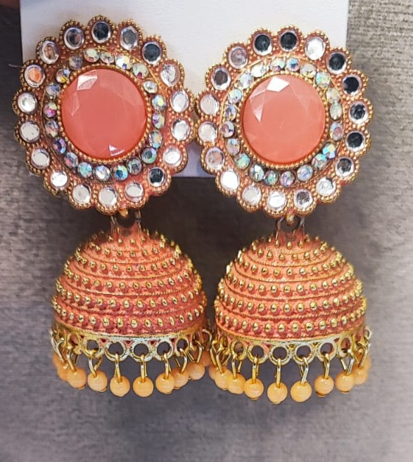  Stone Jhumka Earrings in 5 colours