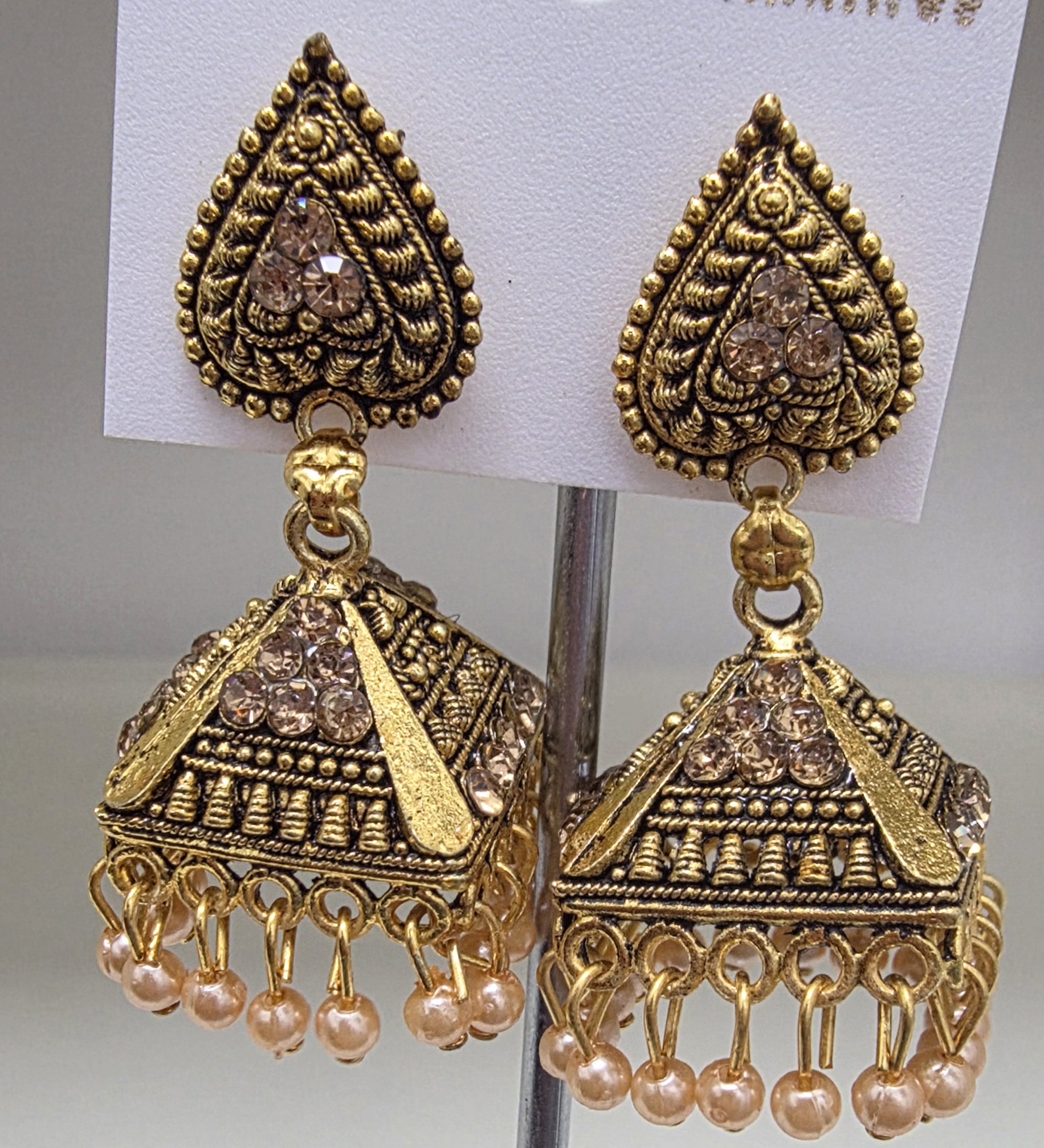 Antique Golden Jhumki Earrings