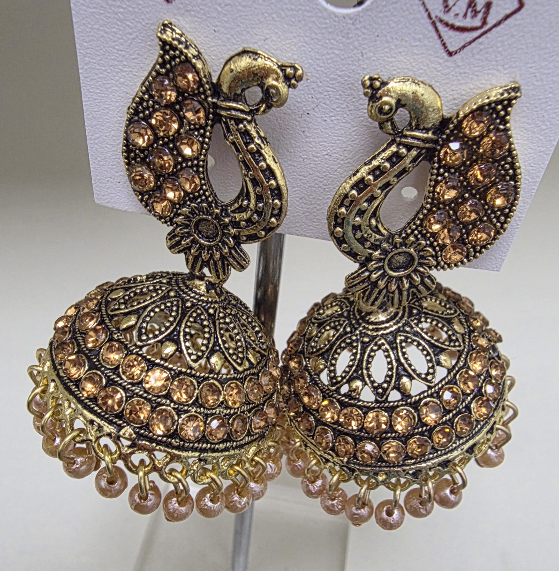 Antique Peacock Jhumki Earrings